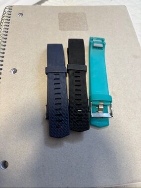 Replacement Silicone Wristbands for Fitness Trackers - Black, Navy, Teal
